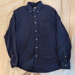 Faherty Navy Oxford Button Down Shirt